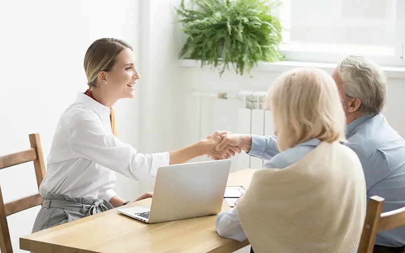 real estate agent with client